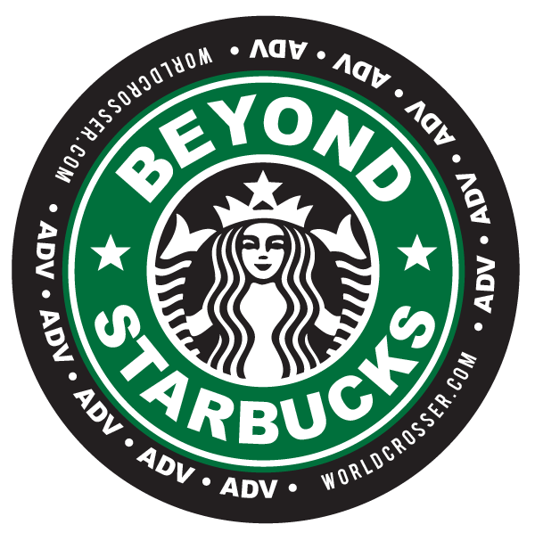 ADV Beyond Starbucks Sticker  ADVENTURE & OVERLAND MOTORCYCLE TRAVEL